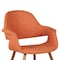 Armen Living Phoebe Mid-Century Dining Chair in Walnut Finish and Orange Fabric LCPHSIWAOR - alternate 3